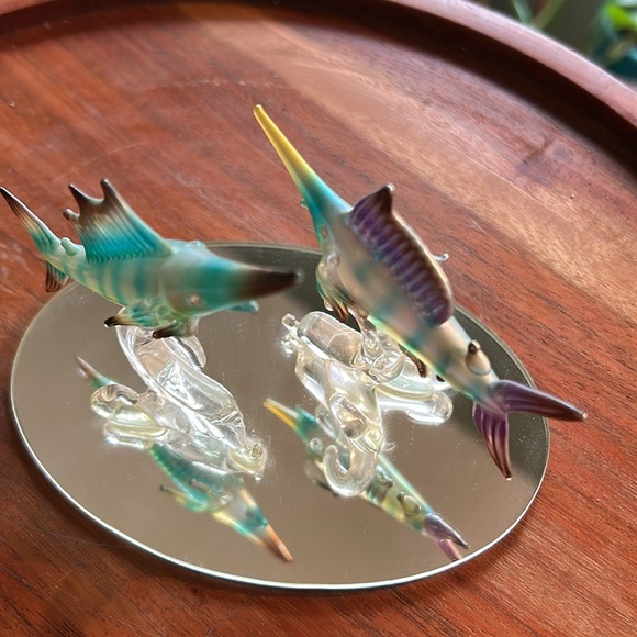 Murano-Style Art Glass Specifically Murano Sommerso Swordfish or Marlin Vintage - Picture 3 of 11